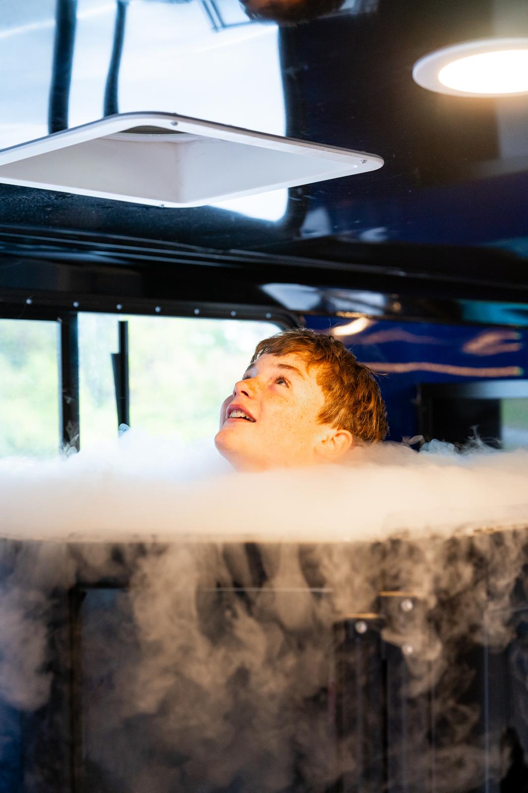 Inside the cryo chamber — sub-zero recovery